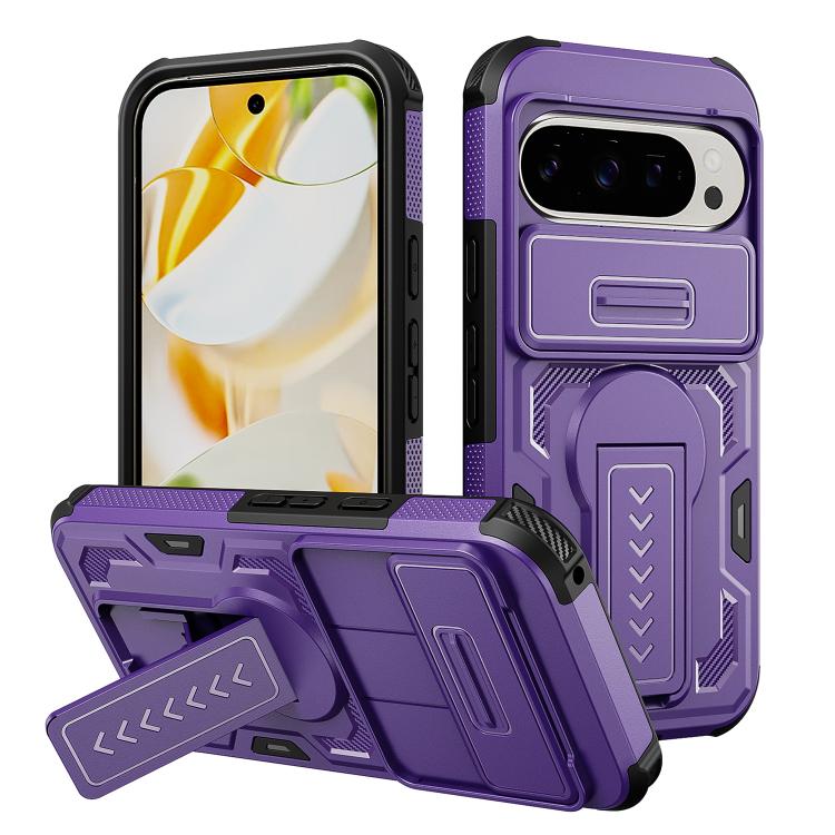 Slid Camera Shield Invisible Holder PC Hybrid TPU Phone Case, For Google Pixel 10 Pro XL, For Google Pixel 10 / 10 Pro / 9 / 9 Pro