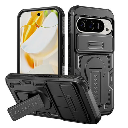 Slid Camera Shield Invisible Holder PC Hybrid TPU Phone Case, For Google Pixel 10 Pro XL, For Google Pixel 10 / 10 Pro / 9 / 9 Pro