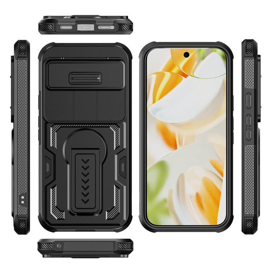 Slid Camera Shield Invisible Holder PC Hybrid TPU Phone Case, For Google Pixel 10 Pro XL, For Google Pixel 10 / 10 Pro / 9 / 9 Pro