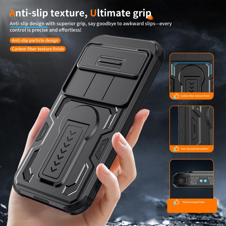 Slid Camera Shield Invisible Holder PC Hybrid TPU Phone Case, For Google Pixel 10 Pro XL, For Google Pixel 10 / 10 Pro / 9 / 9 Pro