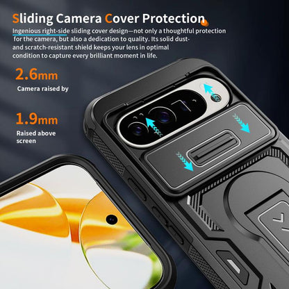 Slid Camera Shield Invisible Holder PC Hybrid TPU Phone Case, For Google Pixel 10 Pro XL, For Google Pixel 10 / 10 Pro / 9 / 9 Pro