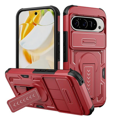 Slid Camera Shield Invisible Holder PC Hybrid TPU Phone Case, For Google Pixel 10 Pro XL, For Google Pixel 10 / 10 Pro / 9 / 9 Pro