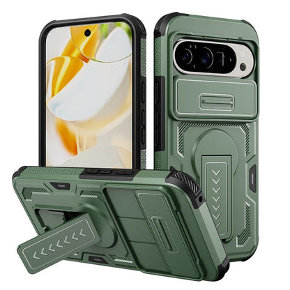 Slid Camera Shield Invisible Holder PC Hybrid TPU Phone Case, For Google Pixel 10 Pro XL, For Google Pixel 10 / 10 Pro / 9 / 9 Pro