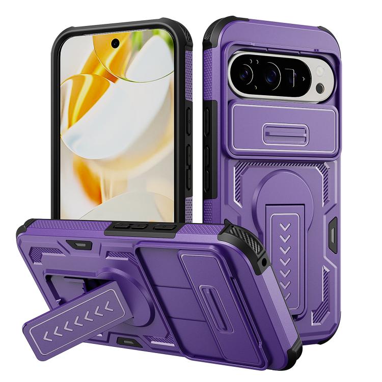 Slid Camera Shield Invisible Holder PC Hybrid TPU Phone Case, For Google Pixel 10 Pro XL, For Google Pixel 10 / 10 Pro / 9 / 9 Pro