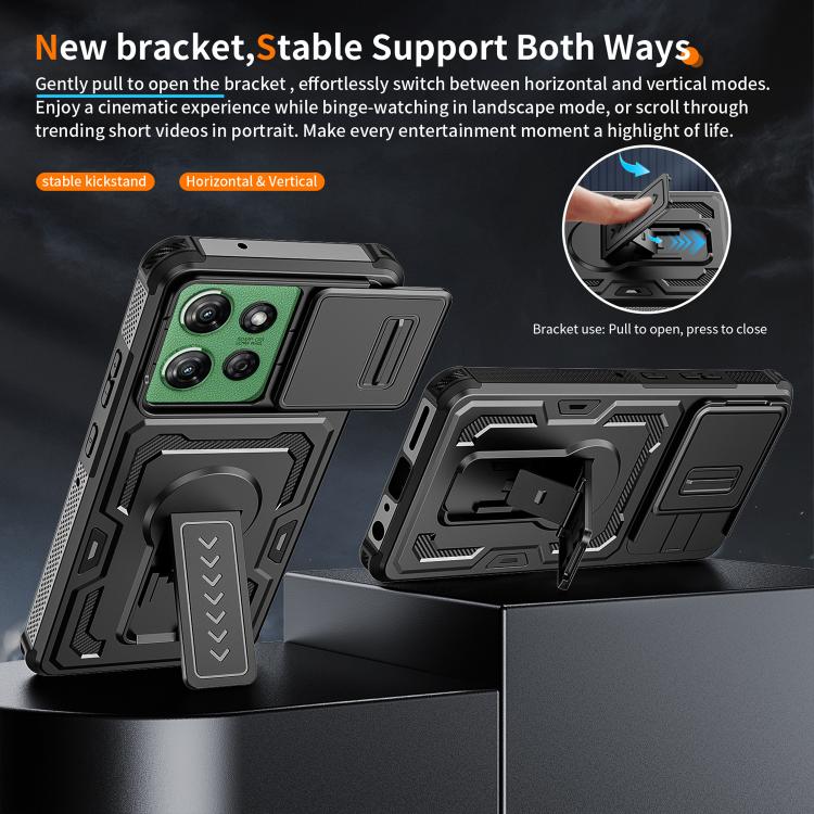 Slid Camera Shield Invisible Holder PC Hybrid TPU Phone Case, For Motorola Moto G Power 2025 / 2026, For Motorola Edge 5G 2025 / Edge 60 Pro, For Motorola Moto G Stylus 5G 2025, For Motorola Moto G 2025
