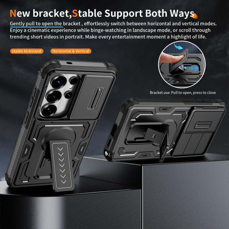 Slid Camera Shield Invisible Holder PC Hybrid TPU Phone Case, For Galaxy S26 Ultra 5G, For Galaxy S26 5G, For Galaxy S25 5G / S24 5G, For Galaxy S25 Ultra 5G