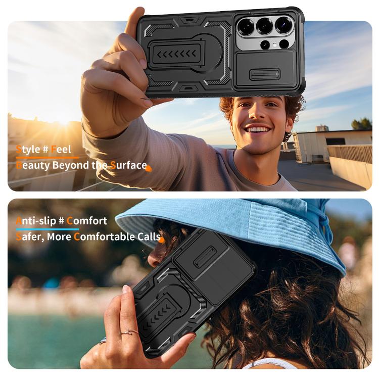 Slid Camera Shield Invisible Holder PC Hybrid TPU Phone Case, For Galaxy S26 Ultra 5G, For Galaxy S26 5G, For Galaxy S25 5G / S24 5G, For Galaxy S25 Ultra 5G