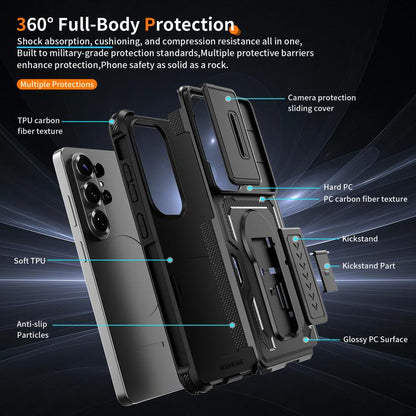 Slid Camera Shield Invisible Holder PC Hybrid TPU Phone Case, For Galaxy S26 Ultra 5G, For Galaxy S26 5G, For Galaxy S25 5G / S24 5G, For Galaxy S25 Ultra 5G