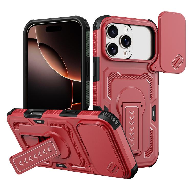 Slid Camera Shield Invisible Holder PC Hybrid TPU Phone Case, For iPhone 17e / 16e, For iPhone 17 Pro Max, For iPhone 17 Pro, For iPhone 17, For iPhone Air, For iPhone 16 Pro Max, For iPhone 16 Pro