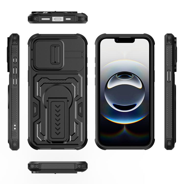 Slid Camera Shield Invisible Holder PC Hybrid TPU Phone Case, For iPhone 17e / 16e, For iPhone 17 Pro Max, For iPhone 17 Pro, For iPhone 17, For iPhone Air, For iPhone 16 Pro Max, For iPhone 16 Pro