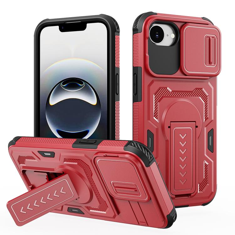 Slid Camera Shield Invisible Holder PC Hybrid TPU Phone Case, For iPhone 17e / 16e, For iPhone 17 Pro Max, For iPhone 17 Pro, For iPhone 17, For iPhone Air, For iPhone 16 Pro Max, For iPhone 16 Pro