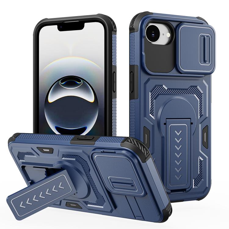 Slid Camera Shield Invisible Holder PC Hybrid TPU Phone Case, For iPhone 17e / 16e, For iPhone 17 Pro Max, For iPhone 17 Pro, For iPhone 17, For iPhone Air, For iPhone 16 Pro Max, For iPhone 16 Pro