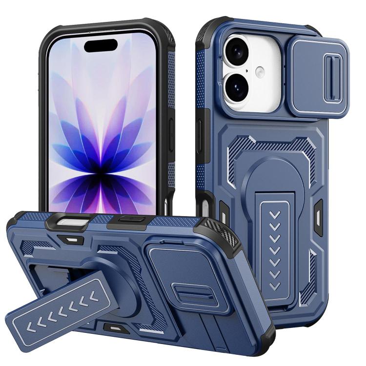 Slid Camera Shield Invisible Holder PC Hybrid TPU Phone Case, For iPhone 18, For iPhone 18 Pro, For iPhone 18 Pro Max, For iPhone 17e / 16e, For iPhone 17 Pro Max, For iPhone 17 Pro, For iPhone 17, For iPhone Air, For iPhone 16 Pro Max, For iPhone 16 Pro
