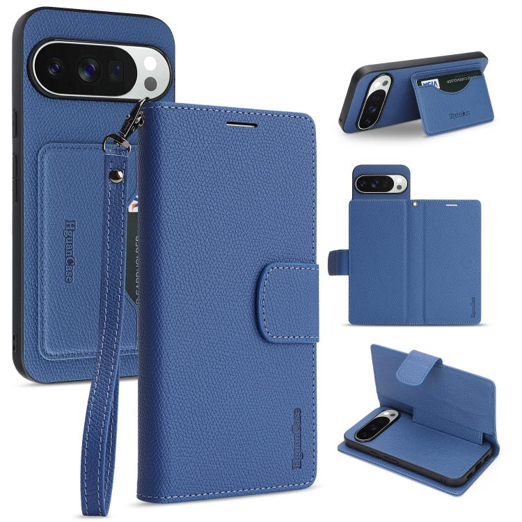 Retro Litchi Texture Vegan Leather Magnetic Wallet Phone Case with Wrist Strap, For Google Pixel 10a, For Google Pixel 10 Pro XL, For Google Pixel 10 / 10 Pro, For Google Pixel 9a, For Google Pixel 9 Pro XL, For Google Pixel 9 / 9 Pro