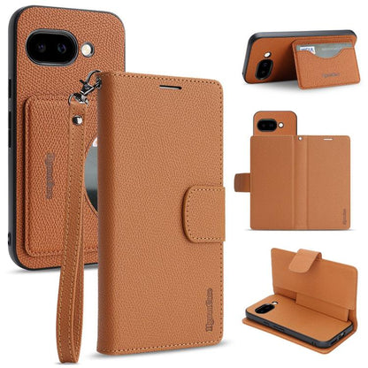 Retro Litchi Texture Vegan Leather Magnetic Wallet Phone Case with Wrist Strap, For Google Pixel 10a, For Google Pixel 10 Pro XL, For Google Pixel 10 / 10 Pro, For Google Pixel 9a, For Google Pixel 9 Pro XL, For Google Pixel 9 / 9 Pro