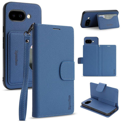Retro Litchi Texture Vegan Leather Magnetic Wallet Phone Case with Wrist Strap, For Google Pixel 10a, For Google Pixel 10 Pro XL, For Google Pixel 10 / 10 Pro, For Google Pixel 9a, For Google Pixel 9 Pro XL, For Google Pixel 9 / 9 Pro