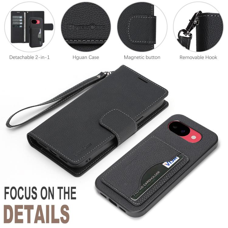 Retro Litchi Texture Vegan Leather Magnetic Wallet Phone Case with Wrist Strap, For Google Pixel 10a, For Google Pixel 10 Pro XL, For Google Pixel 10 / 10 Pro, For Google Pixel 9a, For Google Pixel 9 Pro XL, For Google Pixel 9 / 9 Pro
