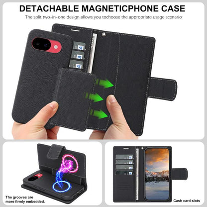 Retro Litchi Texture Vegan Leather Magnetic Wallet Phone Case with Wrist Strap, For Google Pixel 10a, For Google Pixel 10 Pro XL, For Google Pixel 10 / 10 Pro, For Google Pixel 9a, For Google Pixel 9 Pro XL, For Google Pixel 9 / 9 Pro
