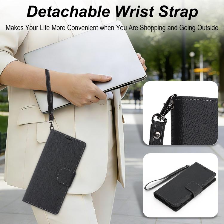 Retro Litchi Texture Vegan Leather Magnetic Wallet Phone Case with Wrist Strap, For Google Pixel 10a, For Google Pixel 10 Pro XL, For Google Pixel 10 / 10 Pro, For Google Pixel 9a, For Google Pixel 9 Pro XL, For Google Pixel 9 / 9 Pro