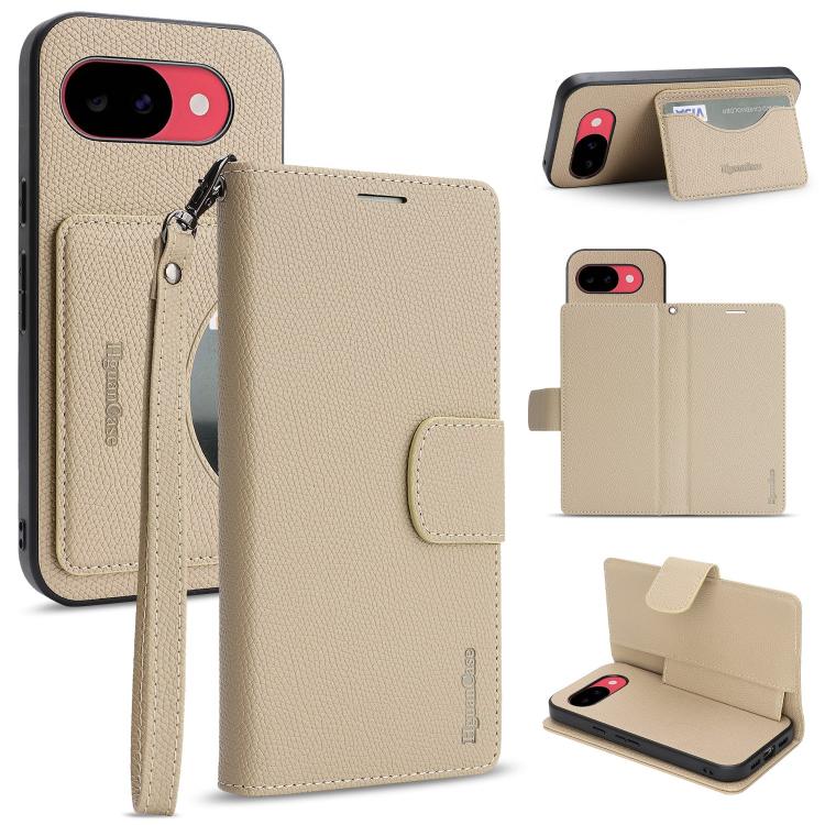 Retro Litchi Texture Vegan Leather Magnetic Wallet Phone Case with Wrist Strap, For Google Pixel 10a, For Google Pixel 10 Pro XL, For Google Pixel 10 / 10 Pro, For Google Pixel 9a, For Google Pixel 9 Pro XL, For Google Pixel 9 / 9 Pro