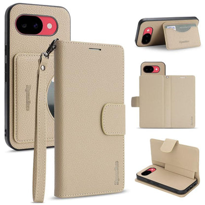 Retro Litchi Texture Vegan Leather Magnetic Wallet Phone Case with Wrist Strap, For Google Pixel 10a, For Google Pixel 10 Pro XL, For Google Pixel 10 / 10 Pro, For Google Pixel 9a, For Google Pixel 9 Pro XL, For Google Pixel 9 / 9 Pro