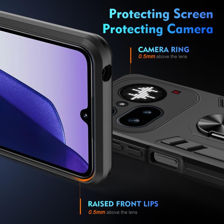 Shockproof Metal Ring Holder Phone Case, For Nothing Phone 4a Pro, For Nothing Phone 4a