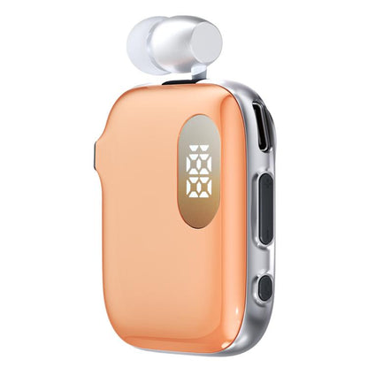 QRSC-K91 AI Edition Lavalier LED Digital Display Bluetooth Earphone with 32cm Retractable Cable