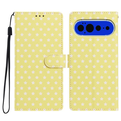 Star Pattern Magnetic Buckle Vegan Leather Phone Case with Wrist Strap, For Google Pixel 11 Pro XL, For Google Pixel 11 Pro, For Google Pixel 10 Pro XL, For Google Pixel 9 Pro / 10 Pro, For Google Pixel 9a, For Google Pixel 8a, For Google Pixel 8 Pro  ...