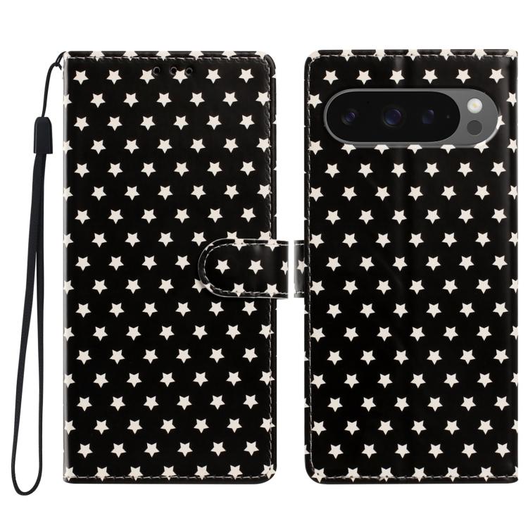 Star Pattern Magnetic Buckle Vegan Leather Phone Case with Wrist Strap, For Google Pixel 11 Pro XL, For Google Pixel 11 Pro, For Google Pixel 10 Pro XL, For Google Pixel 9 Pro / 10 Pro, For Google Pixel 9a, For Google Pixel 8a, For Google Pixel 8 Pro  ...
