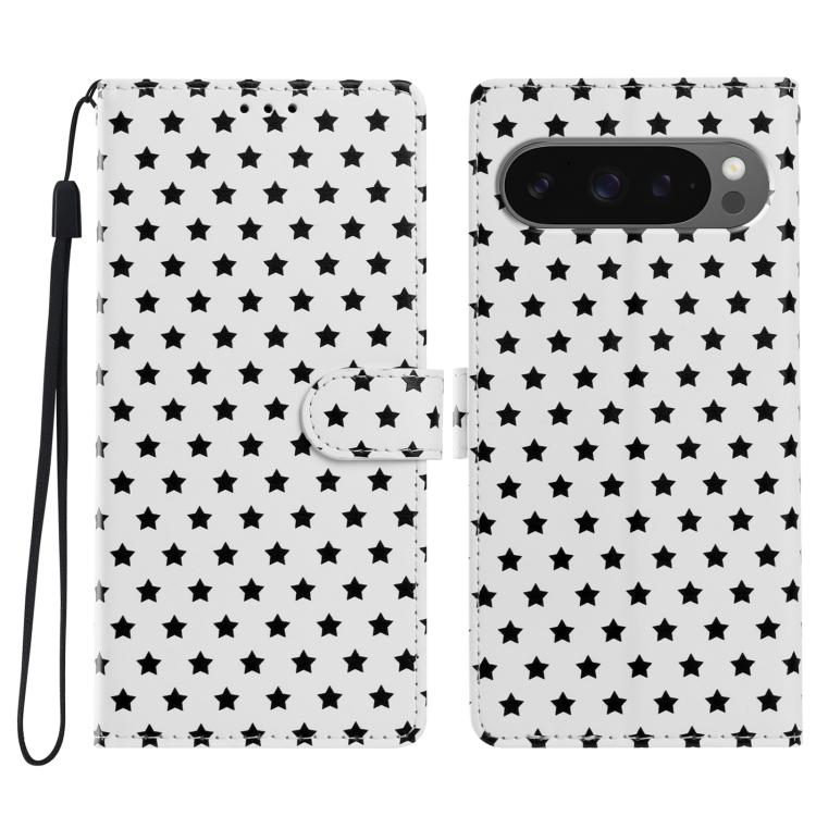 Star Pattern Magnetic Buckle Vegan Leather Phone Case with Wrist Strap, For Google Pixel 11 Pro XL, For Google Pixel 11 Pro, For Google Pixel 10 Pro XL, For Google Pixel 9 Pro / 10 Pro, For Google Pixel 9a, For Google Pixel 8a, For Google Pixel 8 Pro  ...