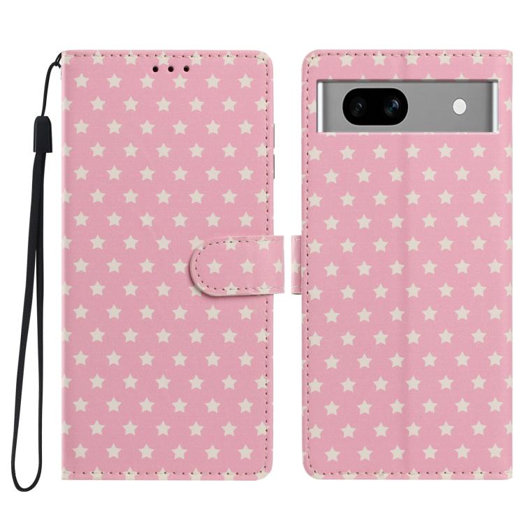 Star Pattern Magnetic Buckle Vegan Leather Phone Case with Wrist Strap, For Google Pixel 11 Pro XL, For Google Pixel 11 Pro, For Google Pixel 10 Pro XL, For Google Pixel 9 Pro / 10 Pro, For Google Pixel 9a, For Google Pixel 8a, For Google Pixel 8 Pro  ...