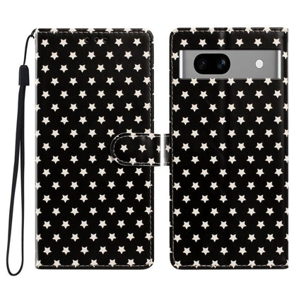 Star Pattern Magnetic Buckle Vegan Leather Phone Case with Wrist Strap, For Google Pixel 11 Pro XL, For Google Pixel 11 Pro, For Google Pixel 10 Pro XL, For Google Pixel 9 Pro / 10 Pro, For Google Pixel 9a, For Google Pixel 8a, For Google Pixel 8 Pro  ...