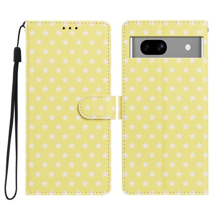 Star Pattern Magnetic Buckle Vegan Leather Phone Case with Wrist Strap, For Google Pixel 11 Pro XL, For Google Pixel 11 Pro, For Google Pixel 10 Pro XL, For Google Pixel 9 Pro / 10 Pro, For Google Pixel 9a, For Google Pixel 8a, For Google Pixel 8 Pro  ...