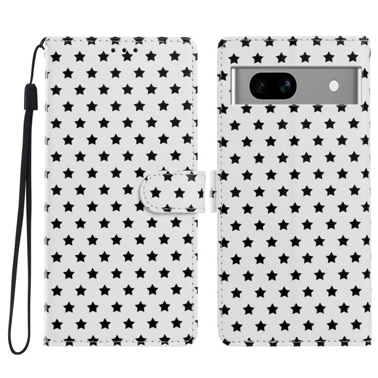 Star Pattern Magnetic Buckle Vegan Leather Phone Case with Wrist Strap, For Google Pixel 11 Pro XL, For Google Pixel 11 Pro, For Google Pixel 10 Pro XL, For Google Pixel 9 Pro / 10 Pro, For Google Pixel 9a, For Google Pixel 8a, For Google Pixel 8 Pro  ...