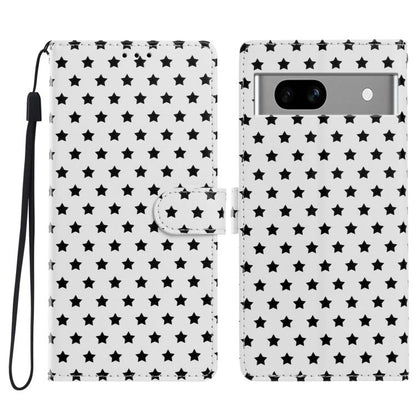 Star Pattern Magnetic Buckle Vegan Leather Phone Case with Wrist Strap, For Google Pixel 11 Pro XL, For Google Pixel 11 Pro, For Google Pixel 10 Pro XL, For Google Pixel 9 Pro / 10 Pro, For Google Pixel 9a, For Google Pixel 8a, For Google Pixel 8 Pro  ...