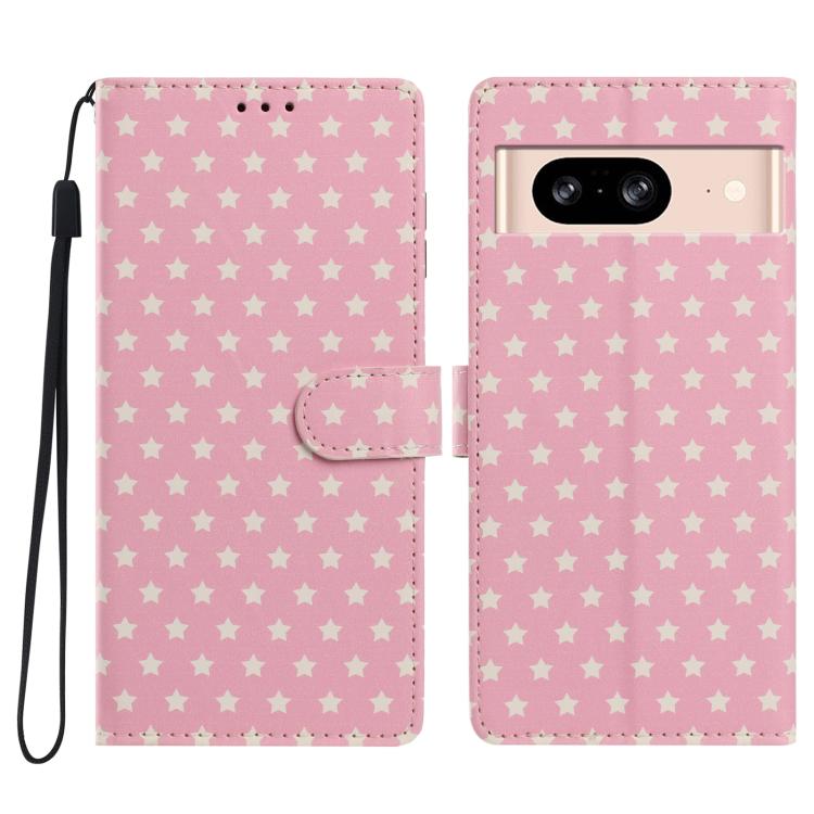 Star Pattern Magnetic Buckle Vegan Leather Phone Case with Wrist Strap, For Google Pixel 11 Pro XL, For Google Pixel 11 Pro, For Google Pixel 10 Pro XL, For Google Pixel 9 Pro / 10 Pro, For Google Pixel 9a, For Google Pixel 8a, For Google Pixel 8 Pro  ...