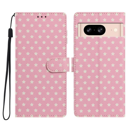 Star Pattern Magnetic Buckle Vegan Leather Phone Case with Wrist Strap, For Google Pixel 11 Pro XL, For Google Pixel 11 Pro, For Google Pixel 10 Pro XL, For Google Pixel 9 Pro / 10 Pro, For Google Pixel 9a, For Google Pixel 8a, For Google Pixel 8 Pro  ...