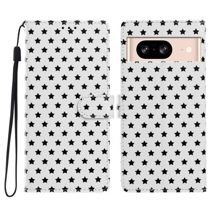 Star Pattern Magnetic Buckle Vegan Leather Phone Case with Wrist Strap, For Google Pixel 11 Pro XL, For Google Pixel 11 Pro, For Google Pixel 10 Pro XL, For Google Pixel 9 Pro / 10 Pro, For Google Pixel 9a, For Google Pixel 8a, For Google Pixel 8 Pro  ...