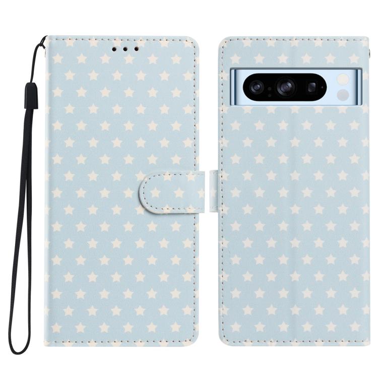 Star Pattern Magnetic Buckle Vegan Leather Phone Case with Wrist Strap, For Google Pixel 11 Pro XL, For Google Pixel 11 Pro, For Google Pixel 10 Pro XL, For Google Pixel 9 Pro / 10 Pro, For Google Pixel 9a, For Google Pixel 8a, For Google Pixel 8 Pro  ...
