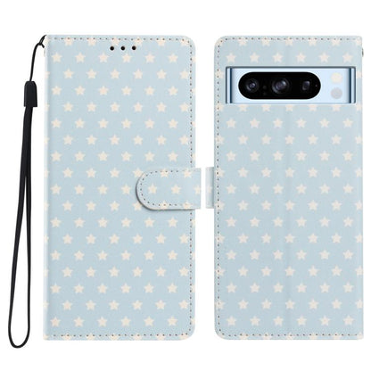 Star Pattern Magnetic Buckle Vegan Leather Phone Case with Wrist Strap, For Google Pixel 11 Pro XL, For Google Pixel 11 Pro, For Google Pixel 10 Pro XL, For Google Pixel 9 Pro / 10 Pro, For Google Pixel 9a, For Google Pixel 8a, For Google Pixel 8 Pro  ...