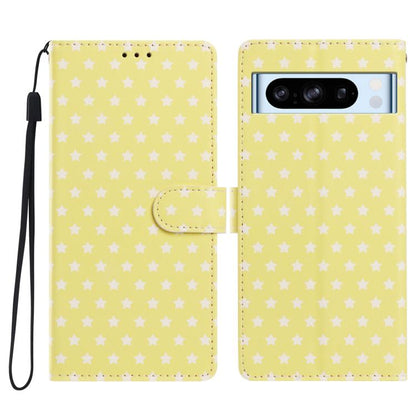 Star Pattern Magnetic Buckle Vegan Leather Phone Case with Wrist Strap, For Google Pixel 11 Pro XL, For Google Pixel 11 Pro, For Google Pixel 10 Pro XL, For Google Pixel 9 Pro / 10 Pro, For Google Pixel 9a, For Google Pixel 8a, For Google Pixel 8 Pro  ...
