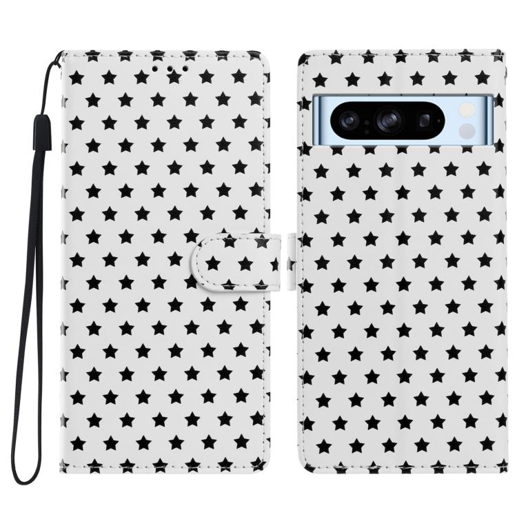 Star Pattern Magnetic Buckle Vegan Leather Phone Case with Wrist Strap, For Google Pixel 11 Pro XL, For Google Pixel 11 Pro, For Google Pixel 10 Pro XL, For Google Pixel 9 Pro / 10 Pro, For Google Pixel 9a, For Google Pixel 8a, For Google Pixel 8 Pro  ...