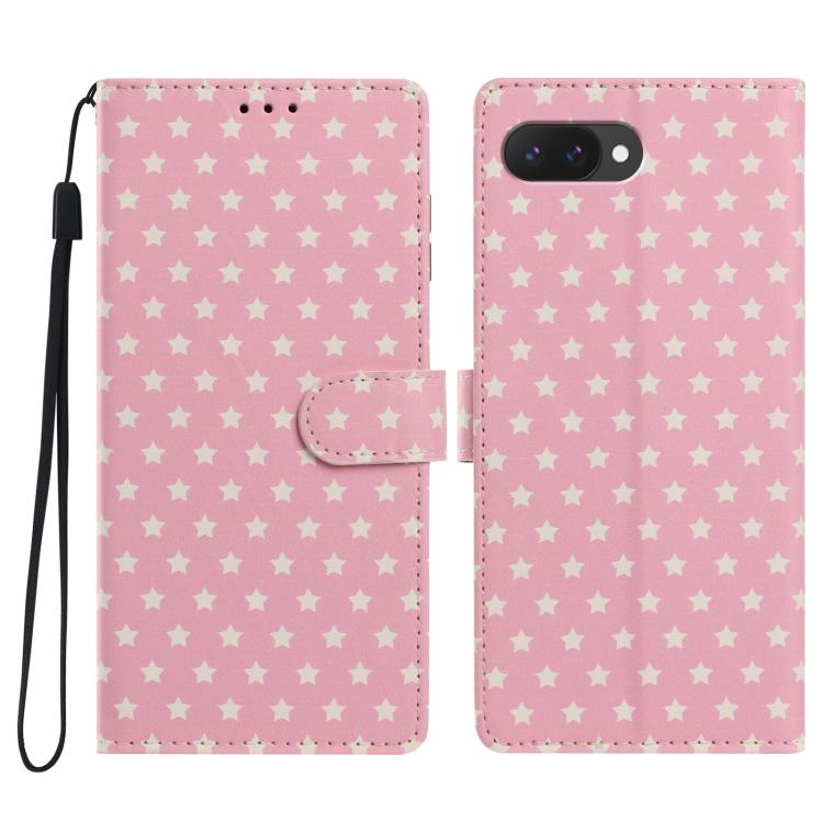 Star Pattern Magnetic Buckle Vegan Leather Phone Case with Wrist Strap, For Google Pixel 11 Pro XL, For Google Pixel 11 Pro, For Google Pixel 10 Pro XL, For Google Pixel 9 Pro / 10 Pro, For Google Pixel 9a, For Google Pixel 8a, For Google Pixel 8 Pro  ...