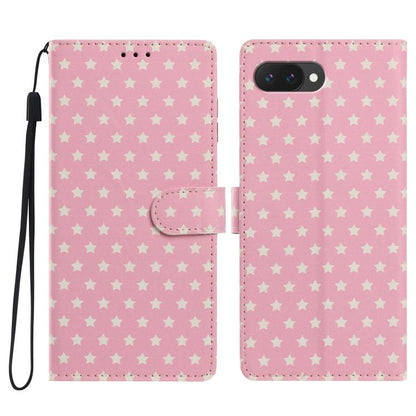 Star Pattern Magnetic Buckle Vegan Leather Phone Case with Wrist Strap, For Google Pixel 11 Pro XL, For Google Pixel 11 Pro, For Google Pixel 10 Pro XL, For Google Pixel 9 Pro / 10 Pro, For Google Pixel 9a, For Google Pixel 8a, For Google Pixel 8 Pro  ...