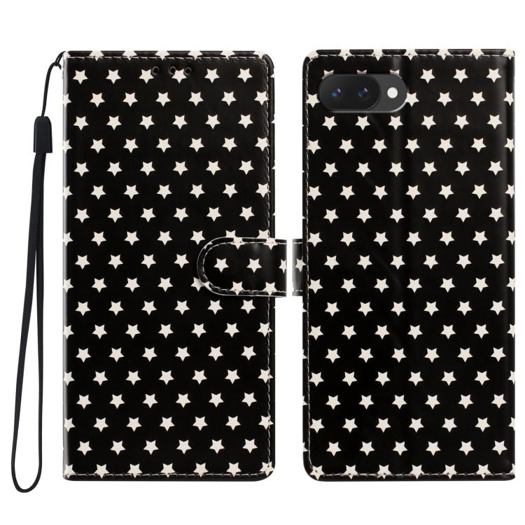 Star Pattern Magnetic Buckle Vegan Leather Phone Case with Wrist Strap, For Google Pixel 11 Pro XL, For Google Pixel 11 Pro, For Google Pixel 10 Pro XL, For Google Pixel 9 Pro / 10 Pro, For Google Pixel 9a, For Google Pixel 8a, For Google Pixel 8 Pro  ...