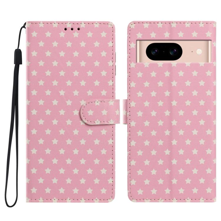 Star Pattern Magnetic Buckle Vegan Leather Phone Case with Wrist Strap, For Google Pixel 11 Pro XL, For Google Pixel 11 Pro, For Google Pixel 10 Pro XL, For Google Pixel 9 Pro / 10 Pro, For Google Pixel 9a, For Google Pixel 8a, For Google Pixel 8 Pro  ...