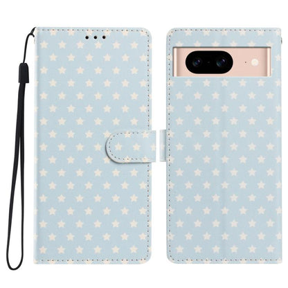 Star Pattern Magnetic Buckle Vegan Leather Phone Case with Wrist Strap, For Google Pixel 11 Pro XL, For Google Pixel 11 Pro, For Google Pixel 10 Pro XL, For Google Pixel 9 Pro / 10 Pro, For Google Pixel 9a, For Google Pixel 8a, For Google Pixel 8 Pro  ...