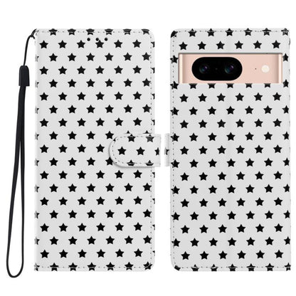 Star Pattern Magnetic Buckle Vegan Leather Phone Case with Wrist Strap, For Google Pixel 11 Pro XL, For Google Pixel 11 Pro, For Google Pixel 10 Pro XL, For Google Pixel 9 Pro / 10 Pro, For Google Pixel 9a, For Google Pixel 8a, For Google Pixel 8 Pro  ...