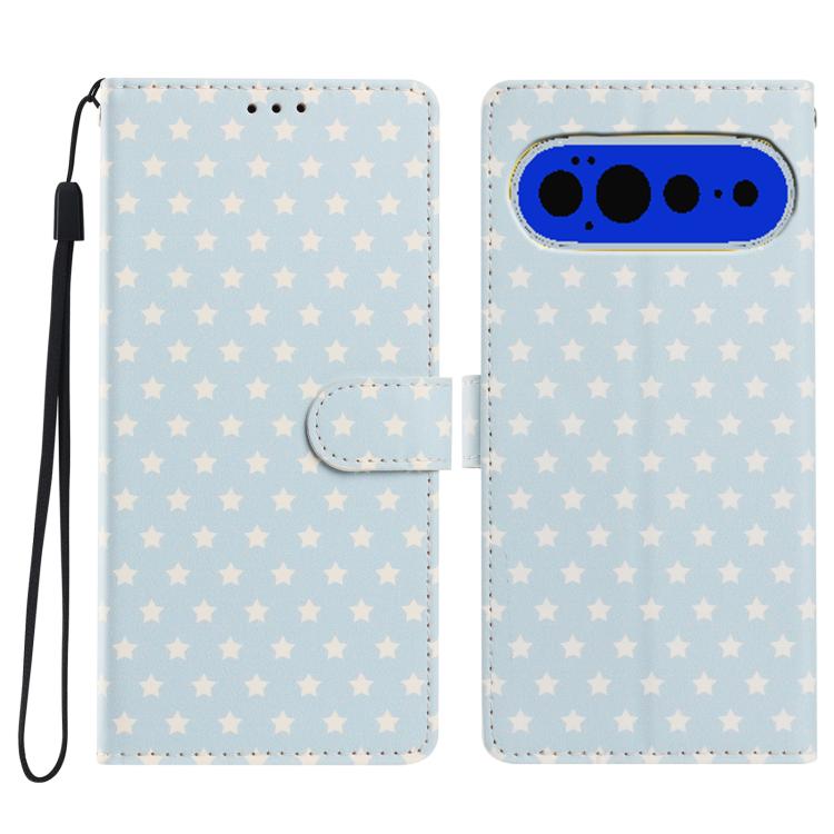 Star Pattern Magnetic Buckle Vegan Leather Phone Case with Wrist Strap, For Google Pixel 11 Pro XL, For Google Pixel 11 Pro, For Google Pixel 10 Pro XL, For Google Pixel 9 Pro / 10 Pro, For Google Pixel 9a, For Google Pixel 8a, For Google Pixel 8 Pro  ...