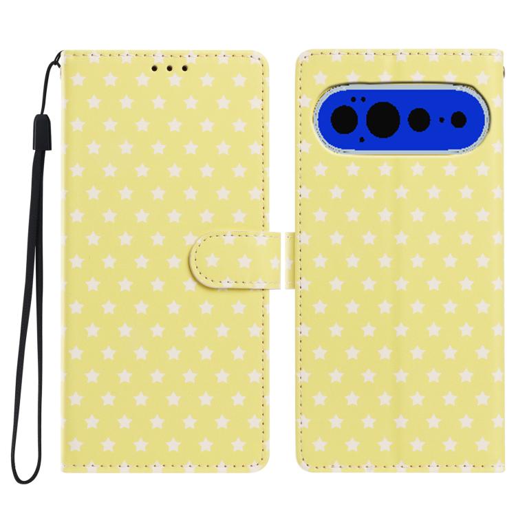 Star Pattern Magnetic Buckle Vegan Leather Phone Case with Wrist Strap, For Google Pixel 11 Pro XL, For Google Pixel 11 Pro, For Google Pixel 10 Pro XL, For Google Pixel 9 Pro / 10 Pro, For Google Pixel 9a, For Google Pixel 8a, For Google Pixel 8 Pro  ...